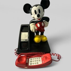 Vintage Collectible‎ Mickey Mouse Red Corded Telephone